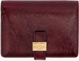 Ganni Burgundy Red Sue Slim Card Holder in