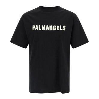 Palm Angels Tops, Heren, Zwart, XL, Katoen, Palm Hills T-Shirt