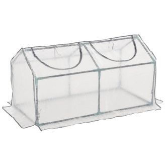 OUTSUNNY Mini Greenhouse With 2 Windows - Plant Flower Herbs Growing - PE - 120 x 61 x 61cm | TJ Hughes