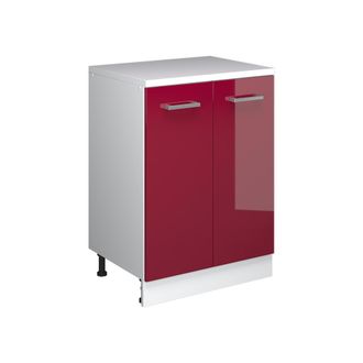 Vicco Armario De Cocina Para Techo Inclinado R-line, Rojo De Alto Brillo, 60 Cm Sin Inclinaci&oacute;n Con 2 Puertas, Vicco