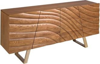 Angel Cerd&aacute; Light-Walnut Sideboard with Polished Gold-Steel Legs in Walnut