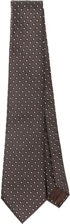 Giorgio Armani patterned-jacquard tie - men - Metallic Fibre/Silk - One Size - Brown