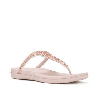 FitFlop Solay Mixed-Crystal Toe-Post Sandals in Nude Rose at Nordstrom, Size 8.5