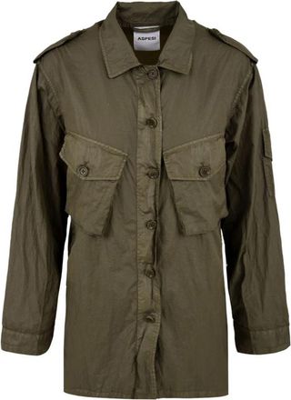 Aspesi Plath Shirt - Dames - Zomerjassen - Groen - 2XS - Nylon - Jassen