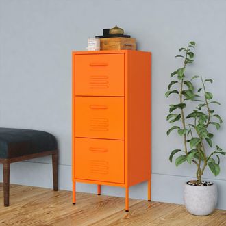 vidaXL Armario De Almacenamiento Acero Naranja 42,5x35x101,5 Cm Vidaxl