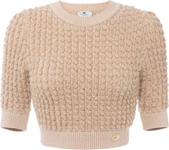 Elisabetta Franchi Truien & Vesten, Dames, Geel, L, Stijlvolle Sweater Collectie