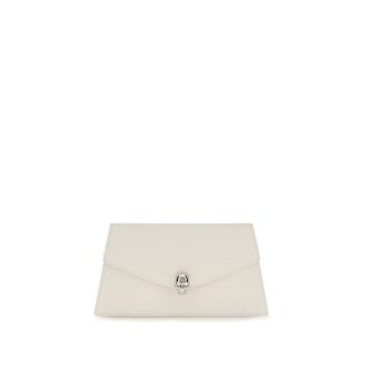 Alexander McQueen White Calf Leather Bos Taurus Clutch Womens Bag