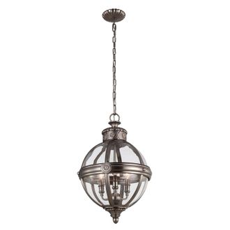 Loops 3 Bulb Chandelier Hanging Pendant LIght Antique Nickel LED E14 60W Bulb in Metallics