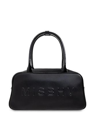 Misbhv logo-embossed tote bag - women - Bovine Leather/Polyester - One Size - Black
