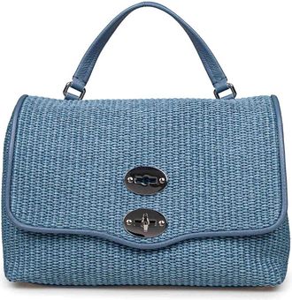 Zanellato Postina S Wicker Raffia Bag Color Blue