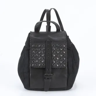 Prada Black Leather Nylon Backpack (Pre-Owned)