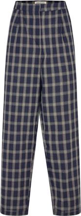 Lollys Laundry Donkerblauwe Katoen Polyester Broek - Dames - Straight fit broeken - Veelkleurig - S - Katoen - Broeken