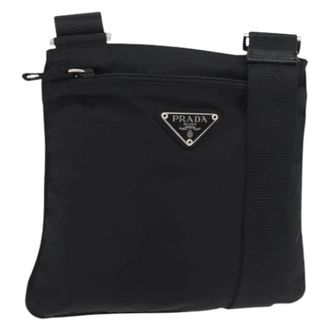 Prada Pre-owned Cross Body Bags, female, Black, Size: ONE SIZE Pre-owned Vintage Nylon Shoulder Bag
