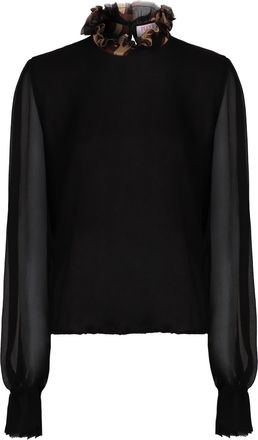 Emilio Pucci Emilio Pucci Womens Silk Blouse - Black - Size EU 44 (Womens)