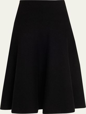 Alaia Cashmere-Blend A-Line Knit Skirt