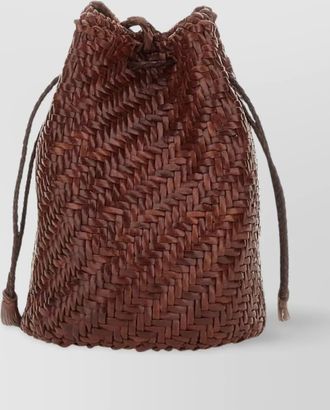 Dragon Diffusion pompom double jump leather bucket bag