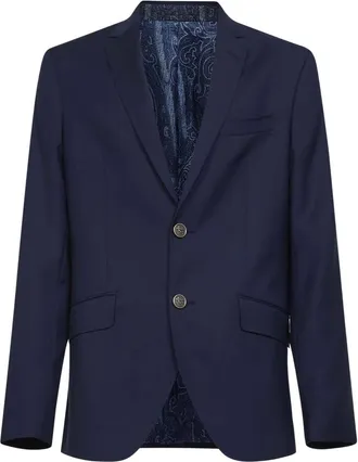 Etro Roma Fit Wool Blazer - male - Etro - Blazers - Blue - 2XL - Jackets