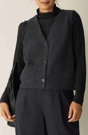 Eileen Fisher Pocket Wool Felted Cardigan in Charcoal at Nordstrom Rack, Size Xx-Small