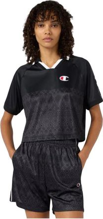 Champion Tweekleurig T-shirt met V-hals - Dames - Sportshirts - Zwart - XS - Fitness