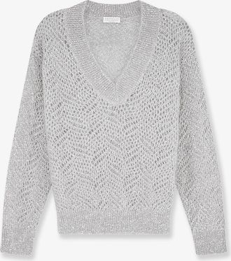 Brunello Cucinelli Maglia in misto mohair con motivo Dazzling - BRUNELLO CUCINELLI - gender_Woman