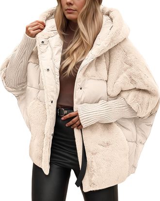 Generic Teddy Coat Womens Winter Long Parka Jacket Warm Lined Large Sizes Down With Hood Elegant Quilted Sleeve Cuddly Fleece Outdoor