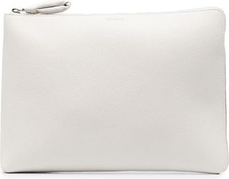 Christophe Lemaire logo-embossed document holder - women - Calf Leather - One Size - White