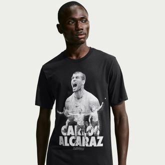 Nike Carlos Alcaraz Nike Mens Court Dri-FIT Graphic Tennis T-Shirt in Black | IZ2727-010