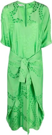 Stella McCartney jacquard maxi dres - women - Silk/Viscose - 48 - Green