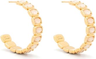 Ivi Seaside Collection faceted-embellished hoop earrings - women - Brass - One Size - Gold