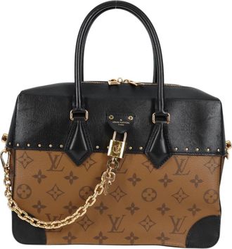Louis Vuitton City Malle Brown Canvas, Leather Handbag (Pre-Owned)