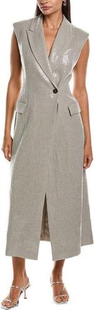 Brunello Cucinelli Light Grey Sleeveless Tailored Dress, Brand Size 42 (US Size 8)