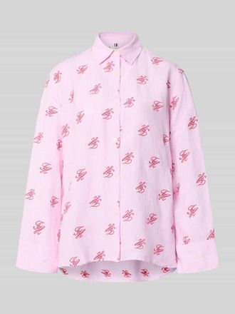 Tommy Hilfiger Oversized Hemdbluse aus Leinen-Viskose-Mix in Rosa, Gr&ouml;&szlig;e XL
