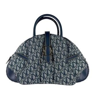 Dior Pre-owned Trotter Handbag - Dames - Pre-owned - Blauw - Maat: ONE Size Leer