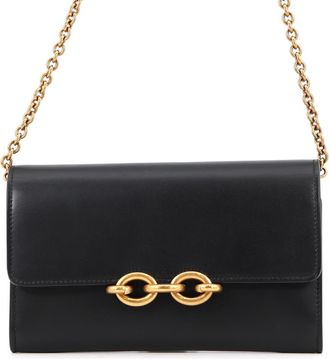 Saint Laurent Black Leather Chain/Shoulder Wallet (Pre-Owned)
