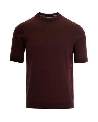 Ballantyne Slim-Fit Short-Sleeve Knit Top with Ribbed Details