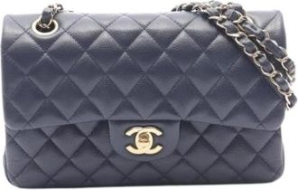 Chanel Pre-owned Vintage Schoudertas - Dames - Vintage Schoudertas - Blauw - ONE Size - Leer - Vintage