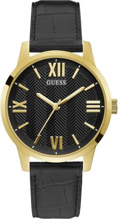 Guess Chronograaf horloge - Heren - Accessoires - Zwart - Maat: ONE Size Leer