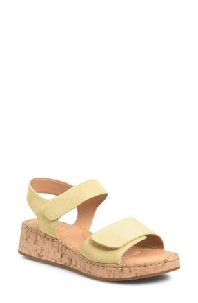 B&oslash;rn Cabanas Wedge Sandal in Yellow Suede at Nordstrom, Size 11