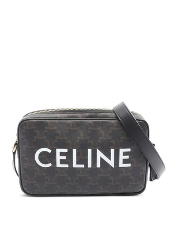 Celine medium Triomphe leather shoulder bag - women - PVC/Calf Leather - One Size - Brown