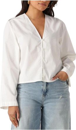 Envii Overhemden, Dames, Wit, M, Witte LS Blouse 7119 voor Dames
