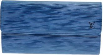 Louis Vuitton Tweedehands leren portemonnees - Dames - Vintage Accessoires - Blauw - ONE Size - Leer - Vintage