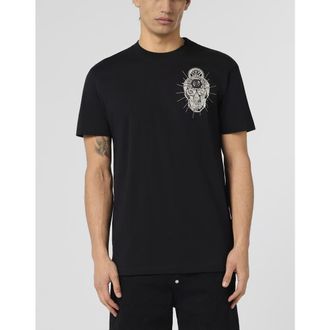 Philipp Plein Round Neck T-Shirt Chest Embroidery Skull Men in Black at Nordstrom, Size Xxx-Large
