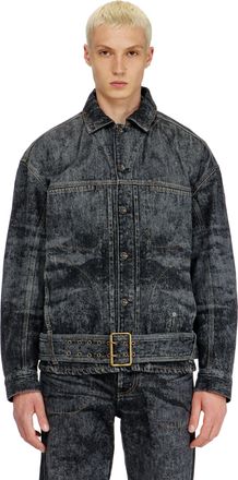 Diesel Biker-inspired denim jacket - Denim Jackets - Man - Grey