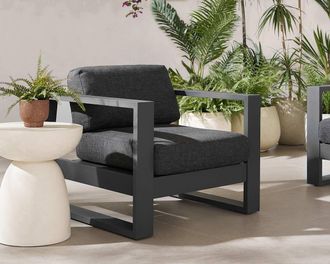 Castlery Rio Outdoor Aluminum Lounge Chair Set of 2, Slate, Aluminium, Durable