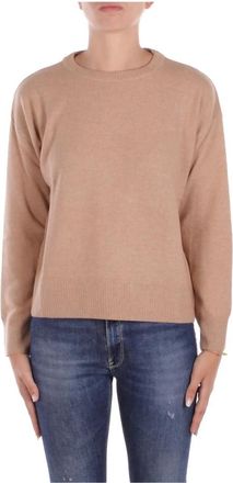Woolrich Beige Sweaters met Cashmere Blend - Dames - Ronde hals truien - Beige - L - Wol - Truien & Vesten