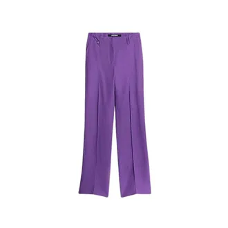 Jacquemus Wide Trousers, female, Purple, Size: S Le Pantalon Cordao