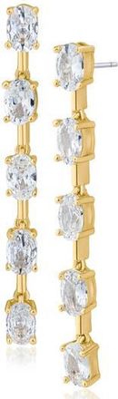 Kenneth Jay Lane Oval Cubic Zirconia Linear Drop Earrings in Clear Gold at Nordstrom Rack