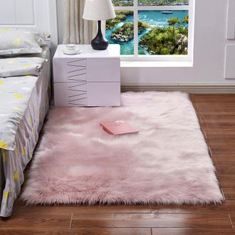 OEM Alfombra Para Dormitorio, Sala De Estar, Mesita De Noche, Uso Dom&eacute;stico, Alfombra De Piel Sint&eacute;tica, 6090cm (rosa)