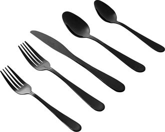Gibson Stravidia 20 Piece Flatware set in Black Stainless Steel