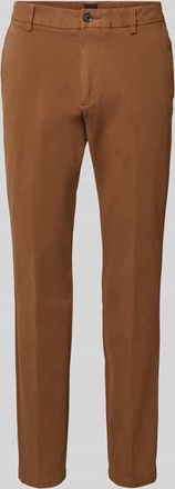 HUGO BOSS Slim Fit Hose aus elastischem Baumwoll-Mix Modell KAITON1 in Cognac, Größe 32/30